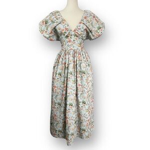NWT Pale Blue Floral Cotton Society Social x Crown & Ivy™ The Charlotte Dress